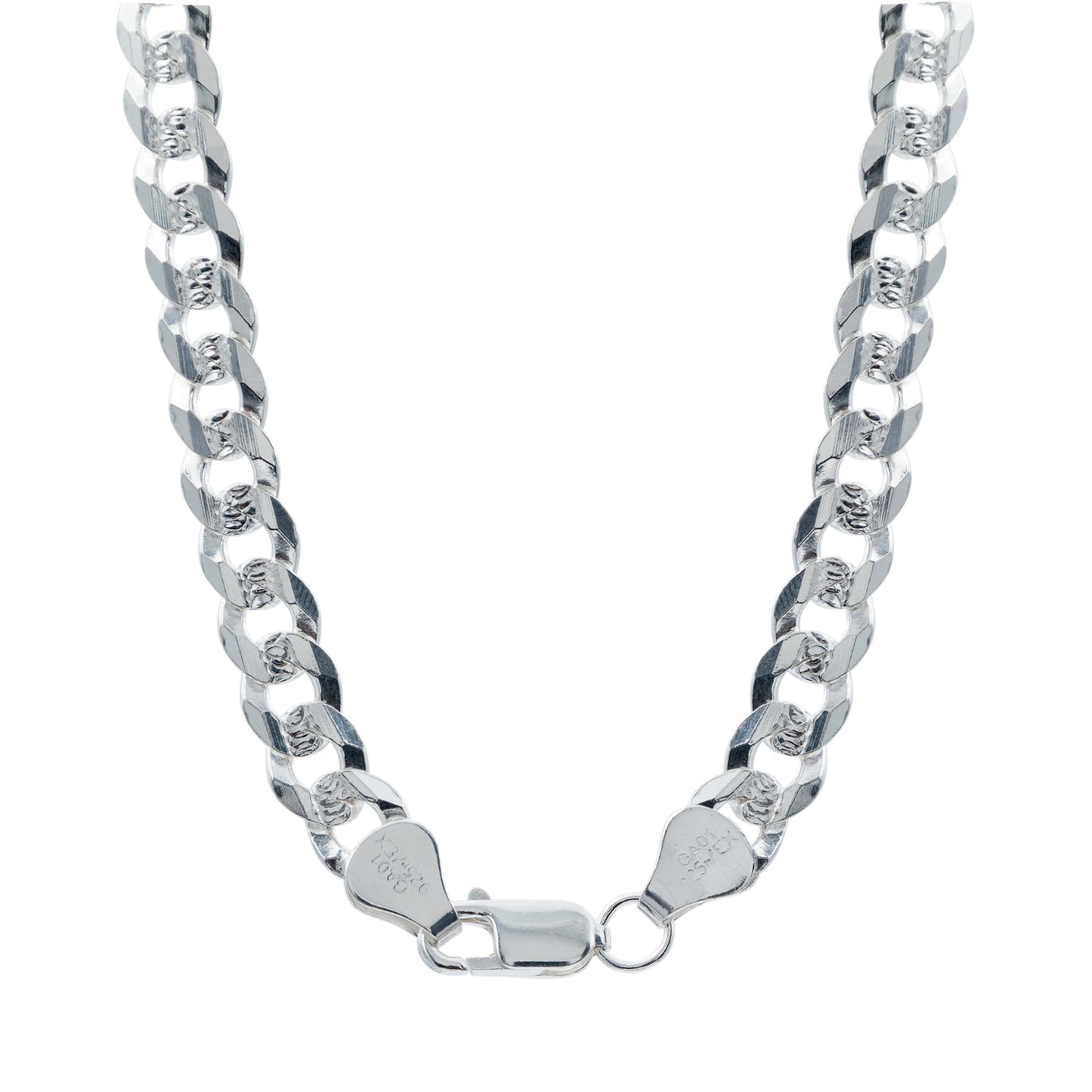 Cadena Cubana Gruesa Diamantada Plata 925 Hombre 80 Cm X 7mm