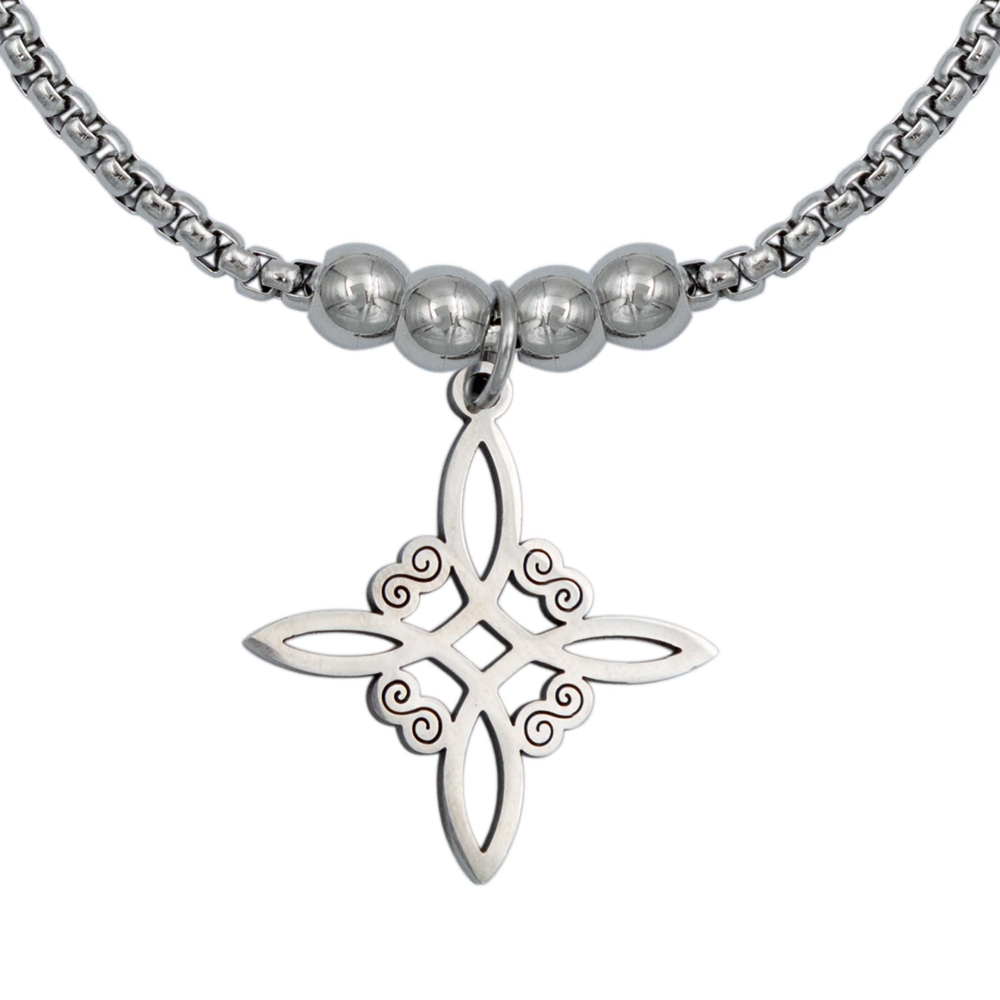 Pulsera Nudo Bruja Celta Acero Inoxidable Amuleto Protección