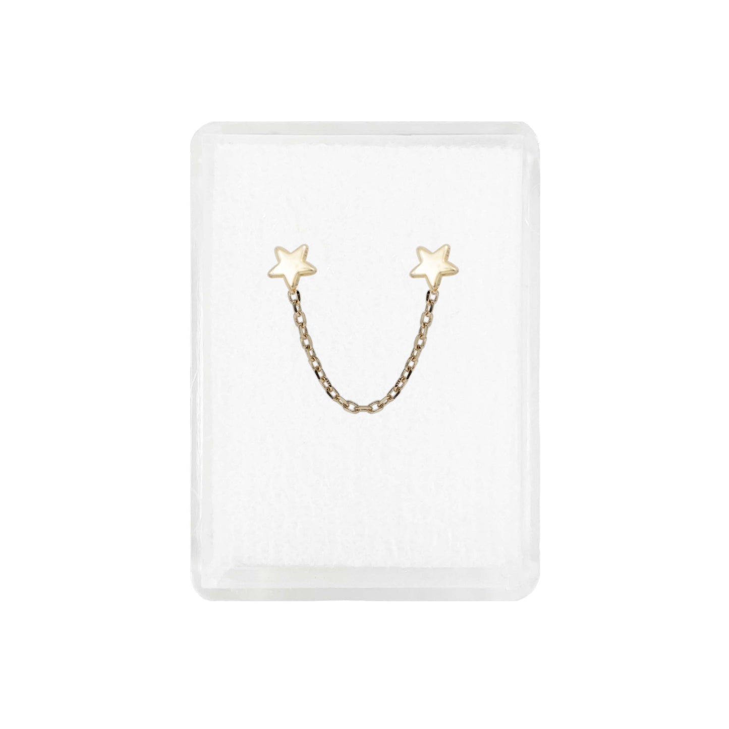 Arete Broquel Cadena Estrella Y Estrella Mujer Regalo Oro10k