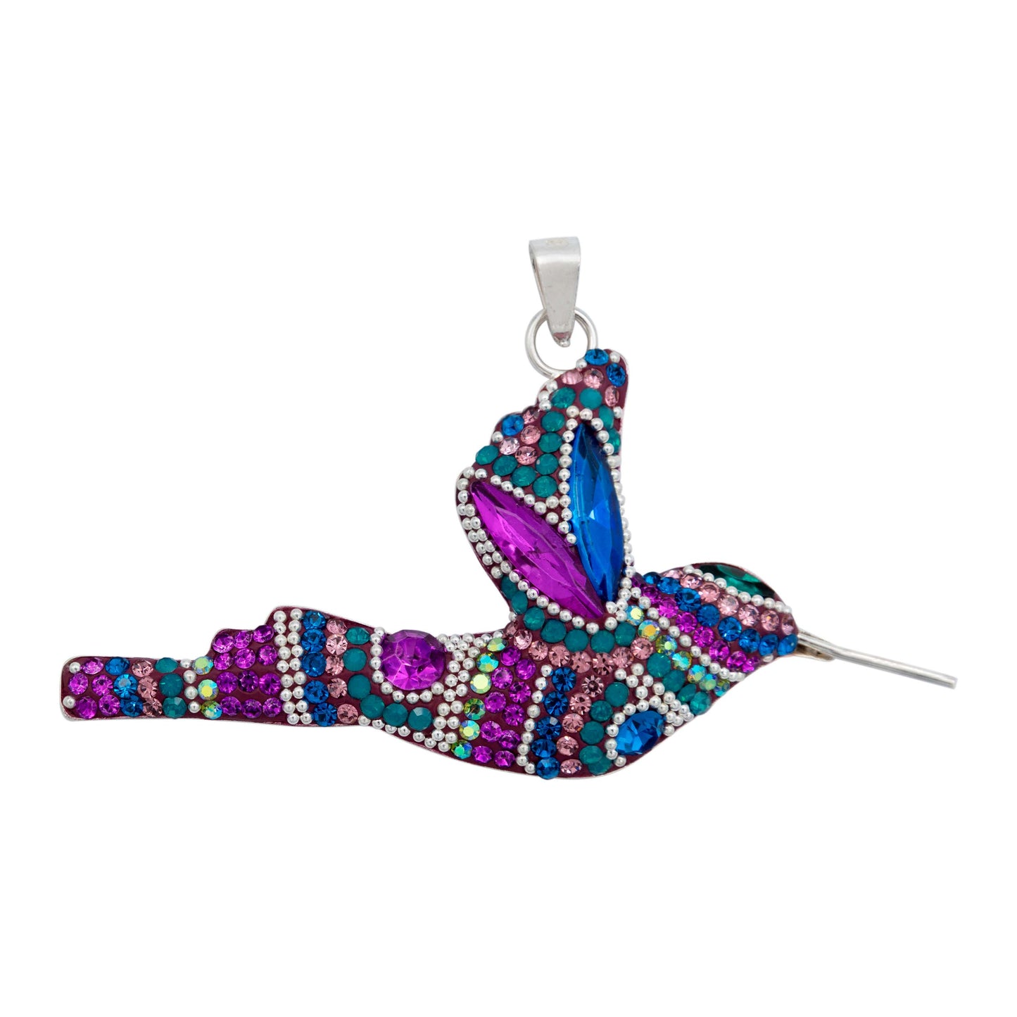 Colibri Dije Aretes Cadena Piedras Conjunto Grande Plata 925