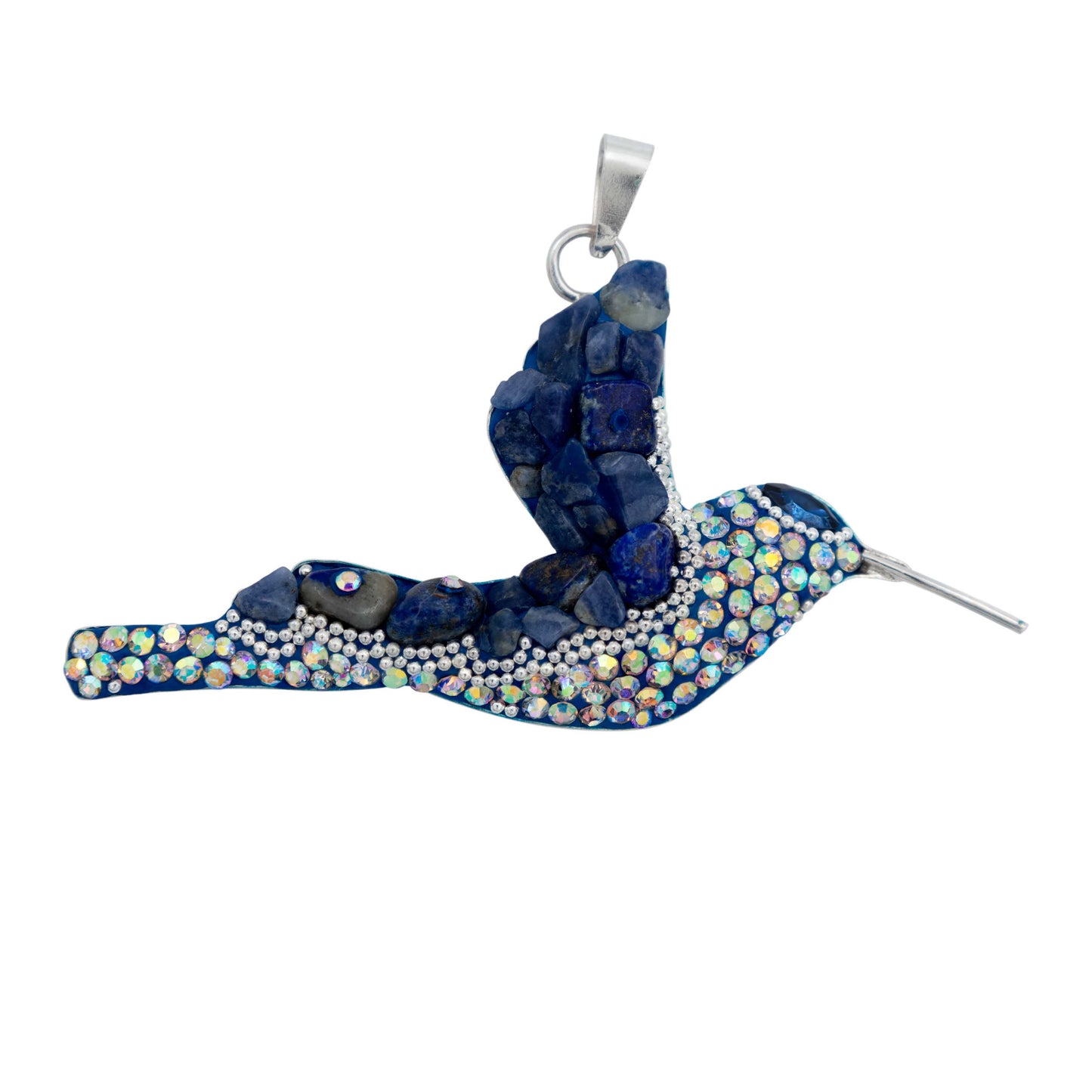 Colibri Dije Aretes Cadena Piedras Conjunto Grande Plata 925