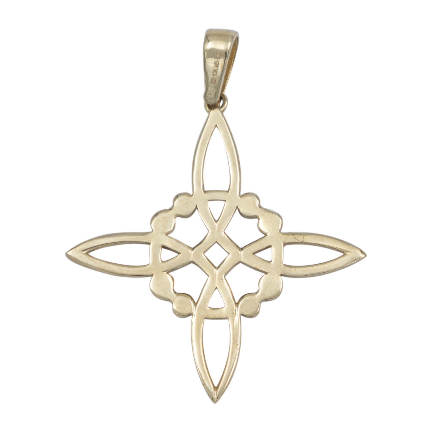 Dije Nudo De Bruja Mediano Liso Unisex Oro 10k Italy
