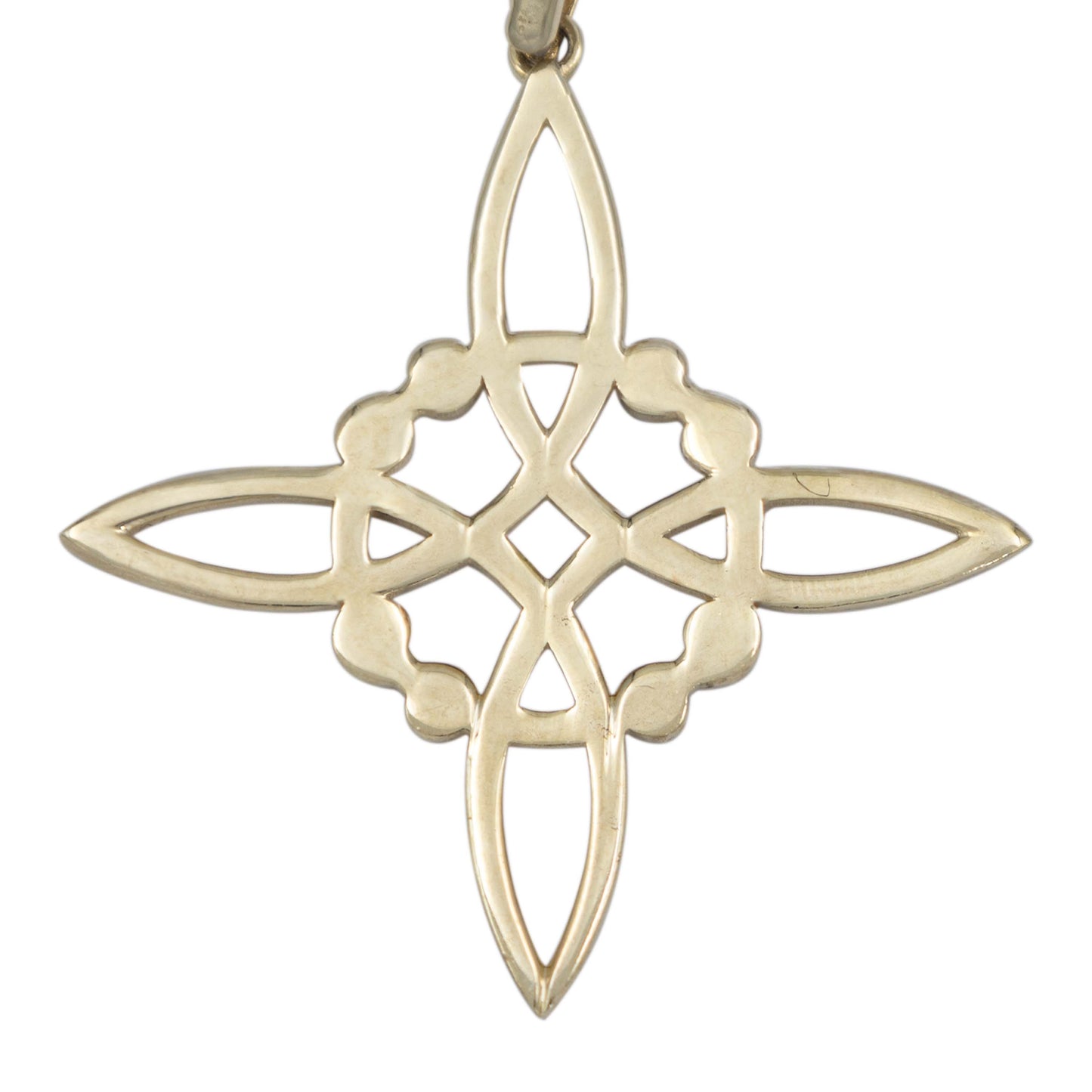 Dije Nudo De Bruja Mediano Liso Unisex Oro 10k Italy