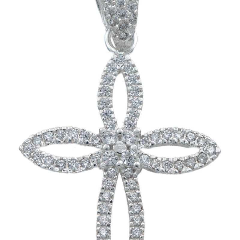 Dije Cruz Redonda Zirconia Hombre Mujer Plata 925 4.1 Cm