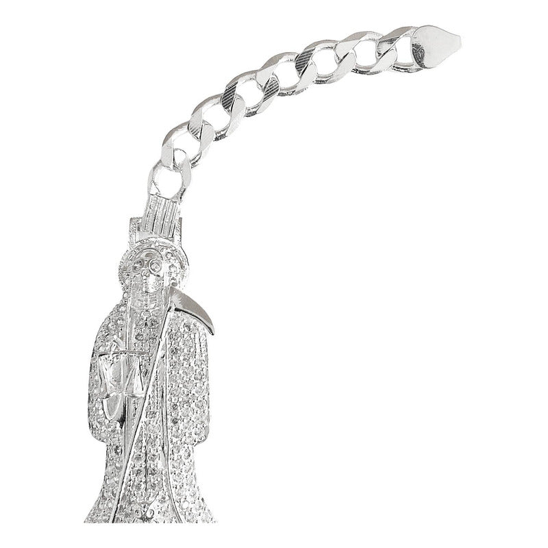 Pulsera Cuabana Santa Muerte Esclava Plata Ley 925