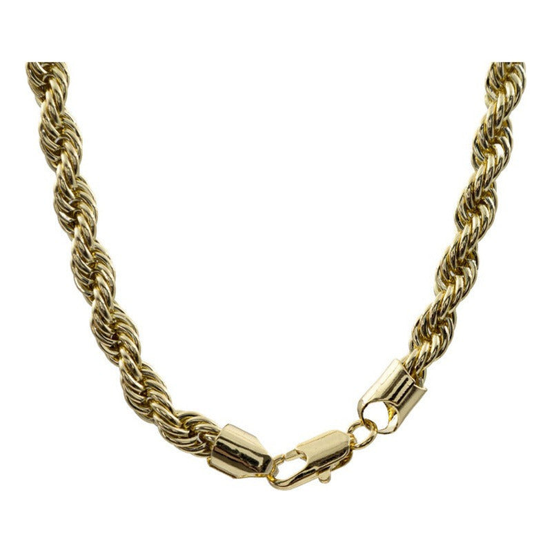 Cadena Torsal Hombre Chapa De Oro 14k Calidad Premium 5 Mm