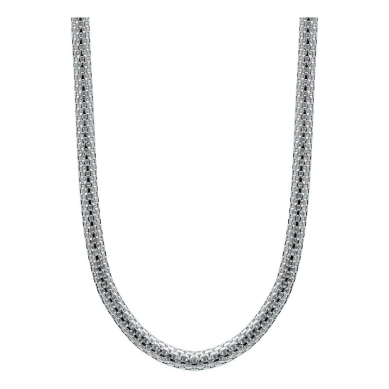 Cadena Tejido Malla Hombre Mujer Plata 925 60 Cm X 4 Mm