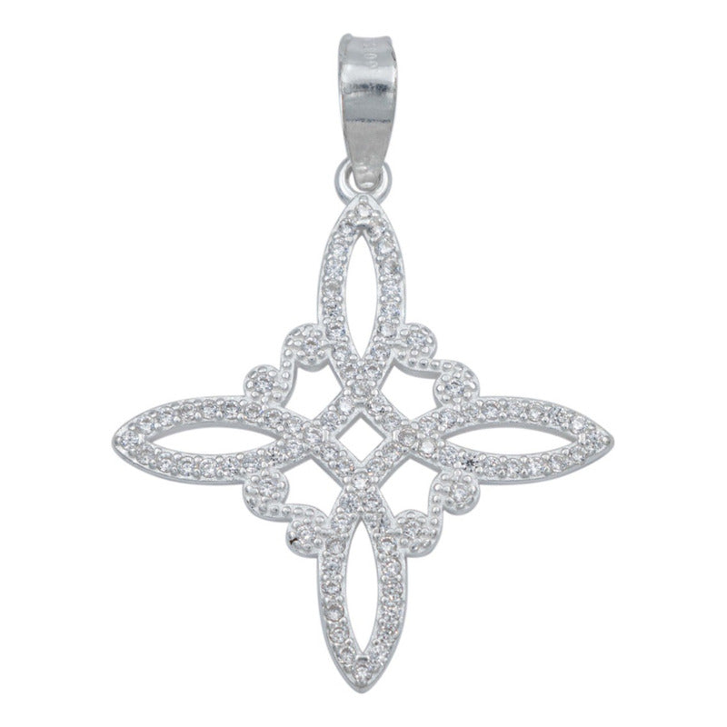 Dije Nudo De Bruja Premium Zirconias Clásico Mujer Plata 925
