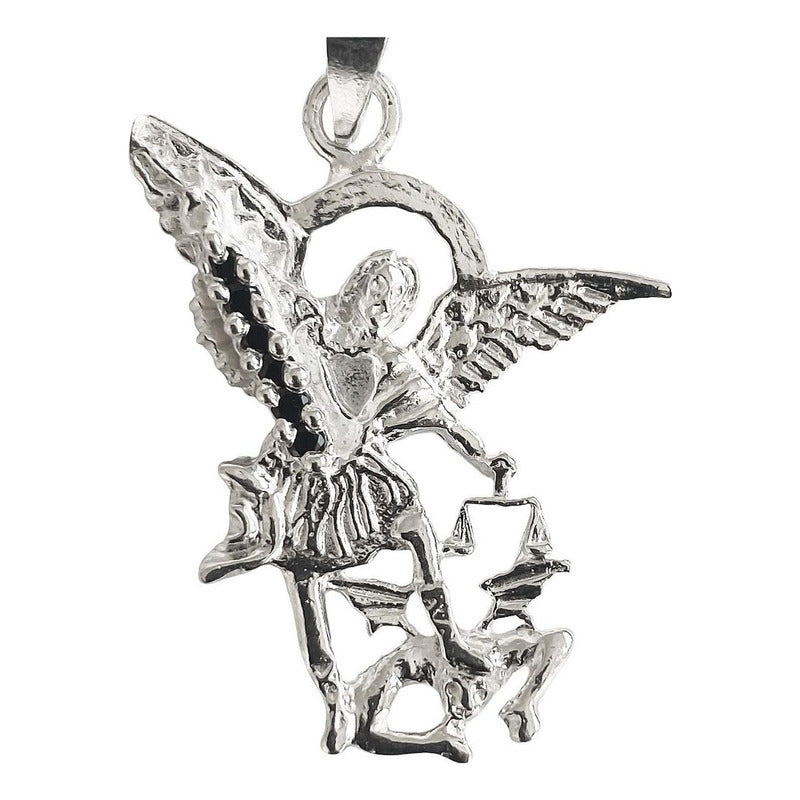Dijes San Miguel Arcangel Con Zirconias Plata Solida 925