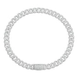 Pulsera Cubana Miami Zirconias Mujer Hombre Caja Plata 925 Blanco 6 Cm 21 Cm
