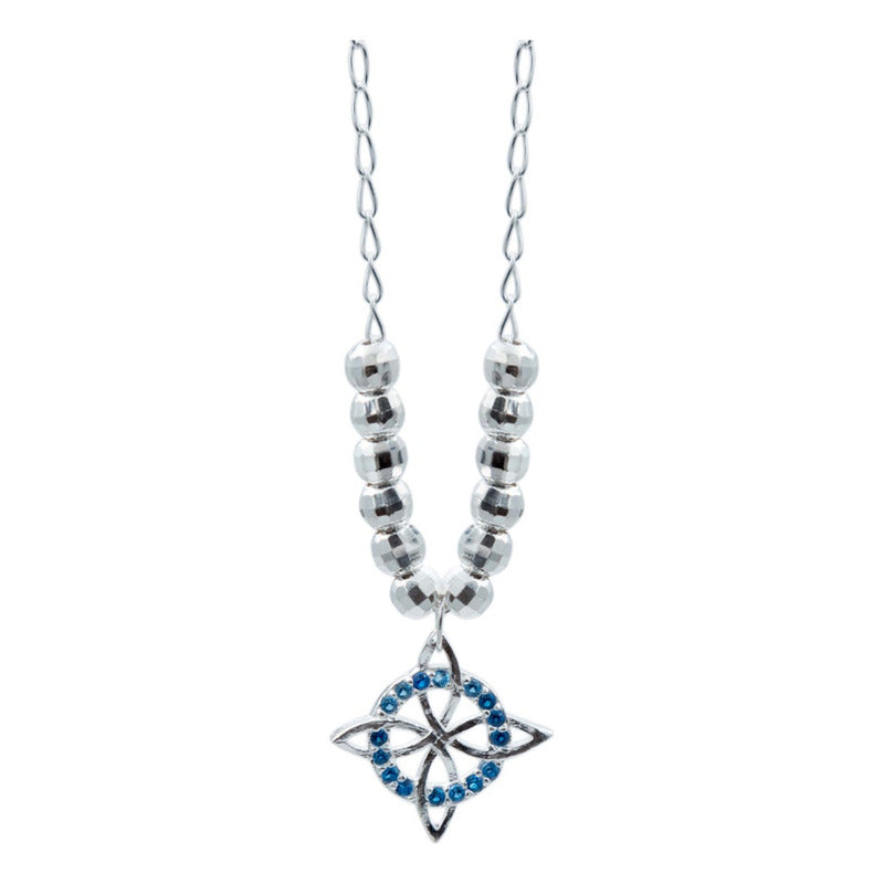 Collar Mini Nudo De Bruja Zirconia Bolita Diamtada Plata 925