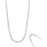 Cadena Tejido Fígaro 3x1 Unisex Plata 925 55 Cm X 4 Mm
