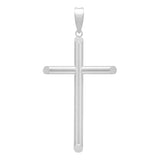 Dije Cruz Tubo Tubular Lisa Sencillo Hombre Plata 925 6 Cm Plateado
