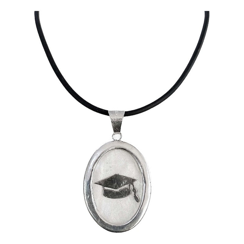 Collar Graduación Ajustable Caucho Encapsulada Plata 925
