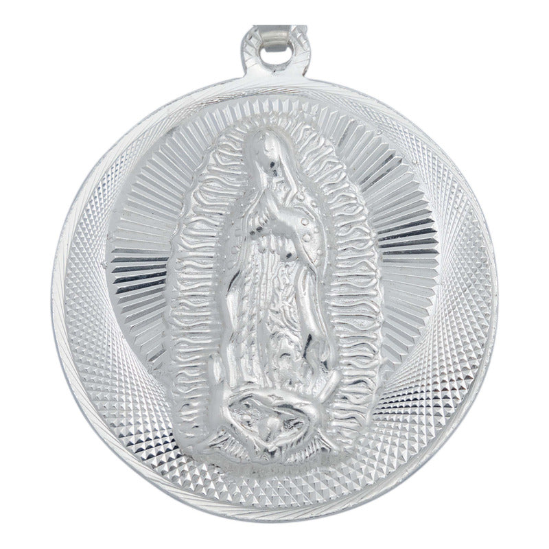 Medalla Doble Vista San Judas Virgen Guadalupe Plata Ley 925 Plateado