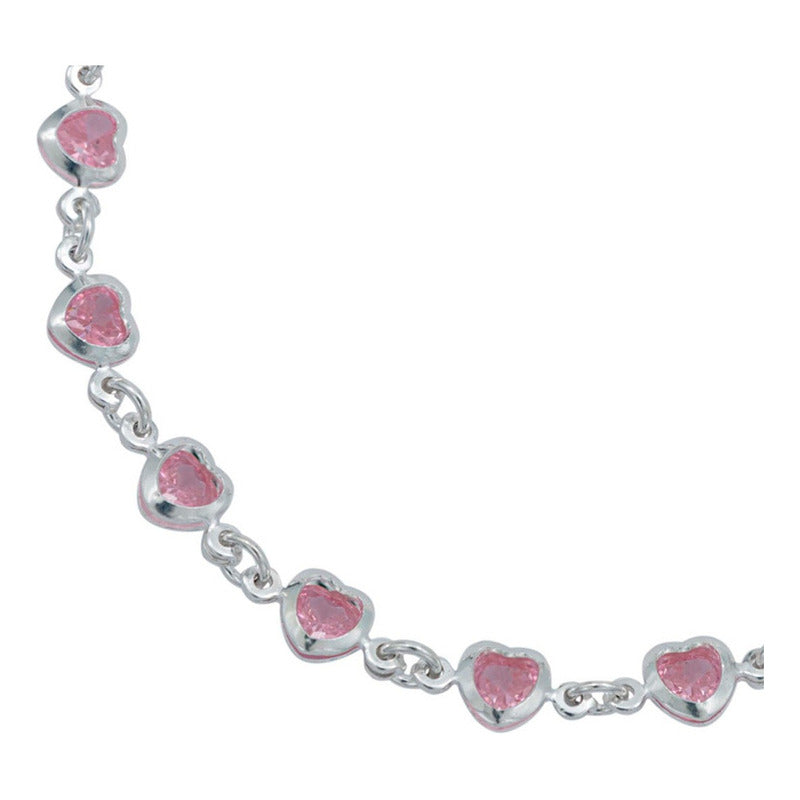 Pulsera Corazones Zirconias Amor Mujer Regalo Plata 925