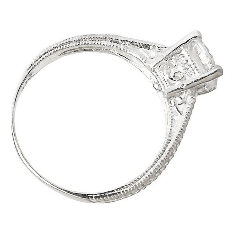 Anillo De Compromiso Promesa Boda Corona Plata Ley .925