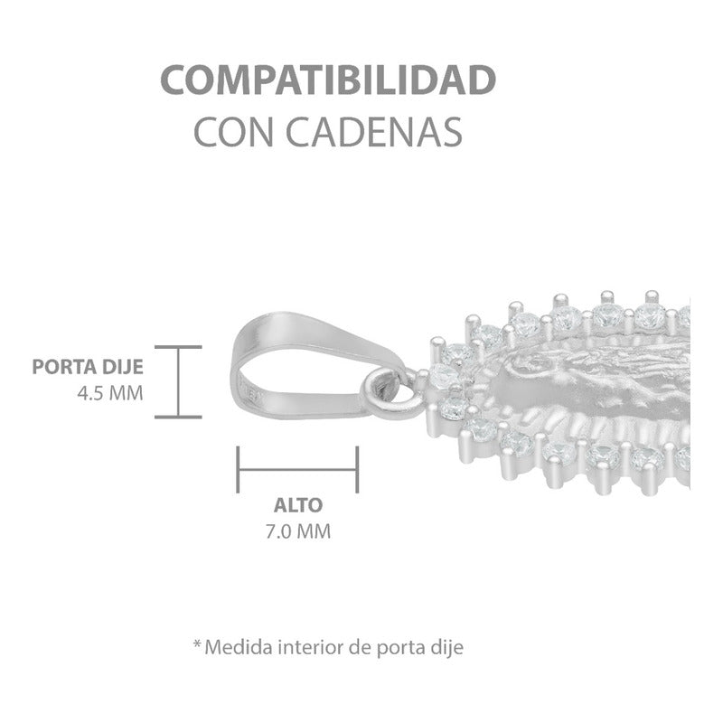 Dije Virgencita Guadalupe Mate Zirconias Regalo Plata 925