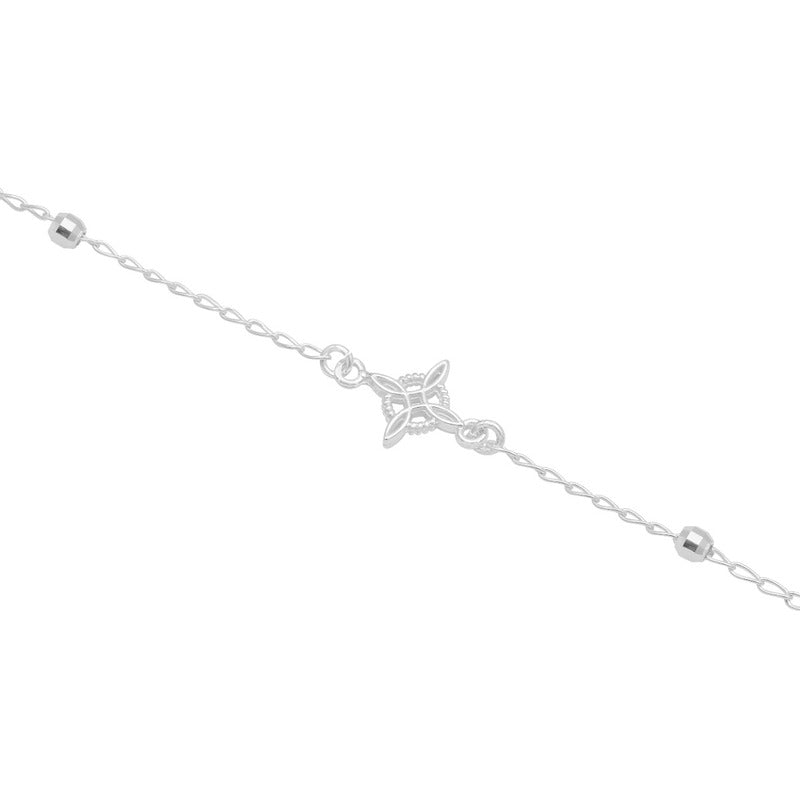 Pulsera Nudo De Bruja Bola Facetada Ojo Turco Plata 925 Rojo 18 Cm