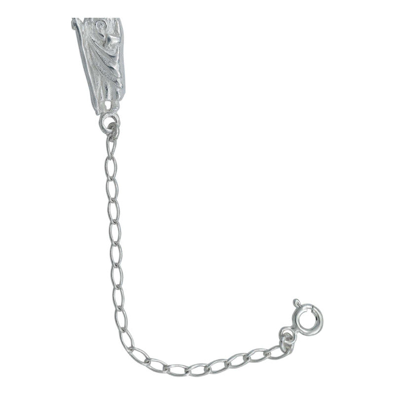 Pulsera Chica San Judas Tadeo Zirconias Plata Ley 925