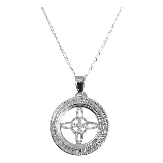 Collar Redondo Con Zirconias Nudo De Bruja Plata Ley S925 Plateado