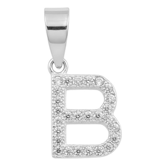 Dije Inicial De Plata 925 Zirconias 2 Cm Regalo Para Mujer B