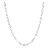 Cadena Cubana Diamantada Barbada Hombre Plata925 70cm X 6mm Plateado