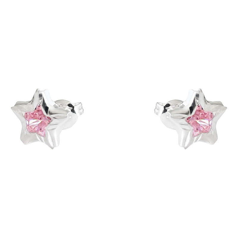 Juego Estrella Piedra Amor Regalo Mujer Promesa Plata 925