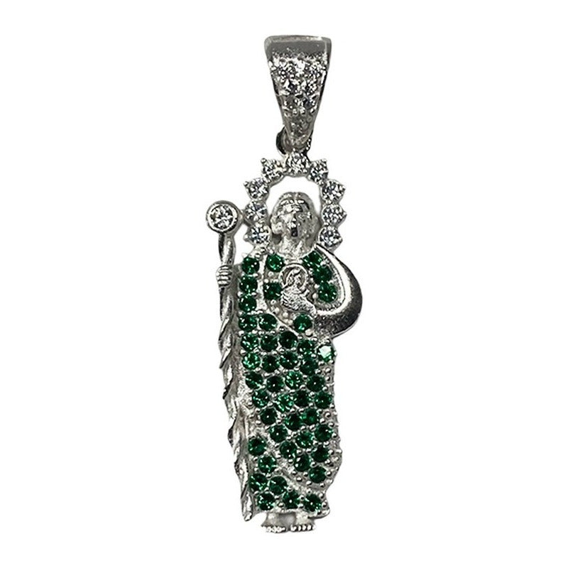 Dije Medalla San Judas Tadeo Zirconias Plata Solida Ley 925