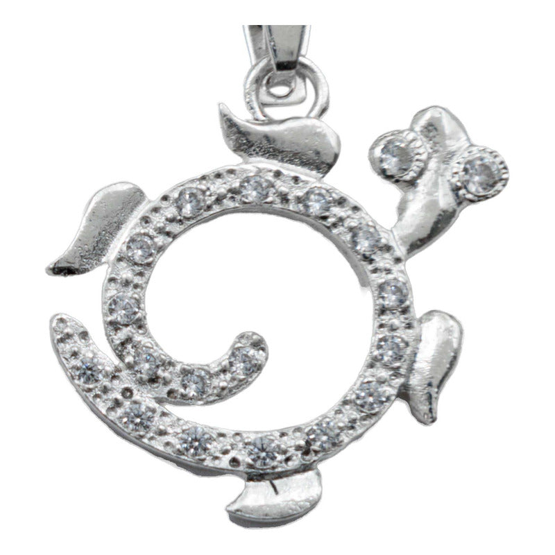 Dije Mediano Tortuga Zirconias Mar Regalo Plata Ley 925