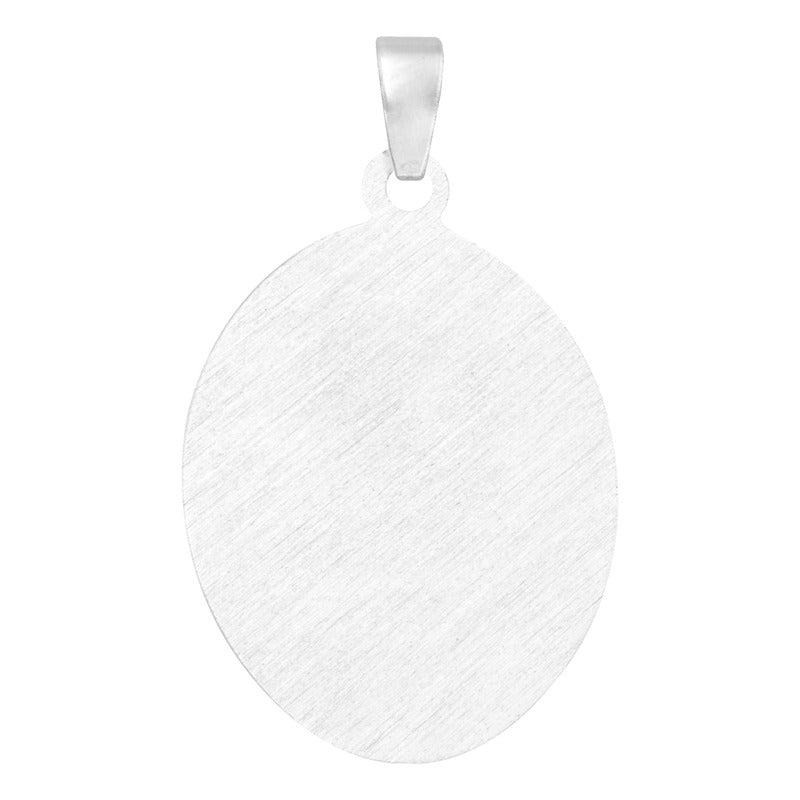 Dije Grande Oval Diamantada Virgen Guadalupe Plata 925 2.3cm