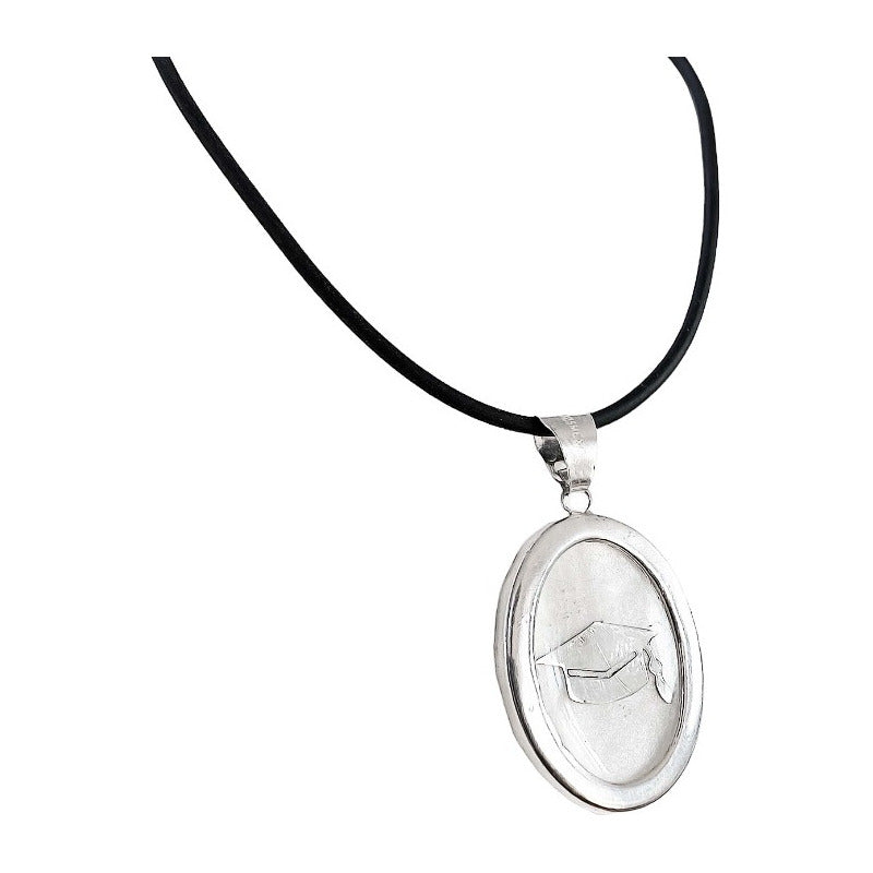 Collar Graduación Ajustable Caucho Encapsulada Plata 925
