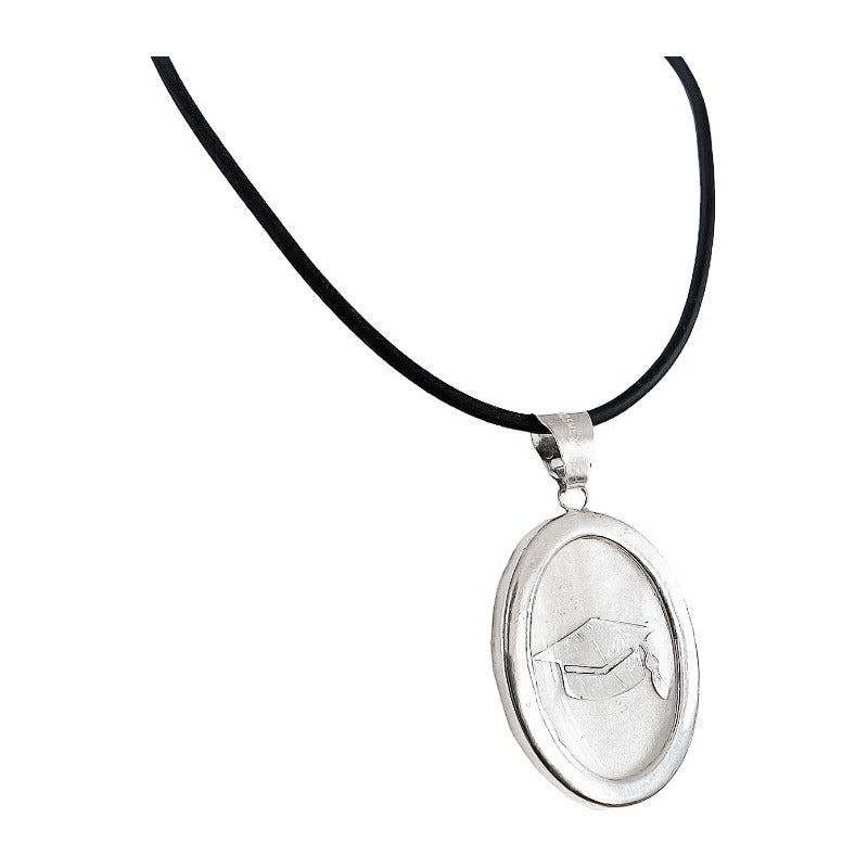 Collar Graduación Ajustable Caucho Encapsulada Plata 925