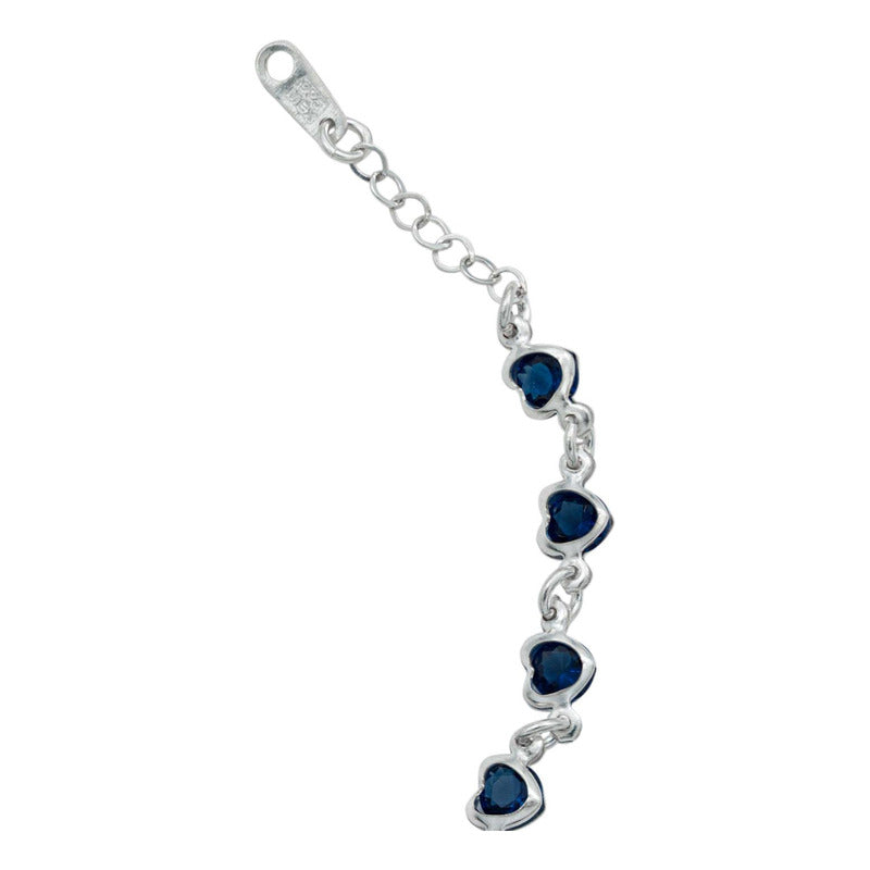 Pulsera Corazones Zirconias Amor Mujer Regalo Plata 925