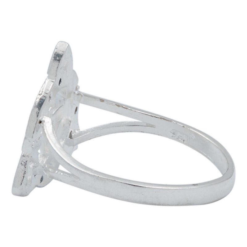 Anillo Diamntado Triqueta Celta Zirconias Plata Ley 925