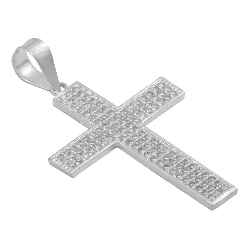 Dije Cruz Grande Zirconias Hombre Regalo Plata 925 4.5 Cm