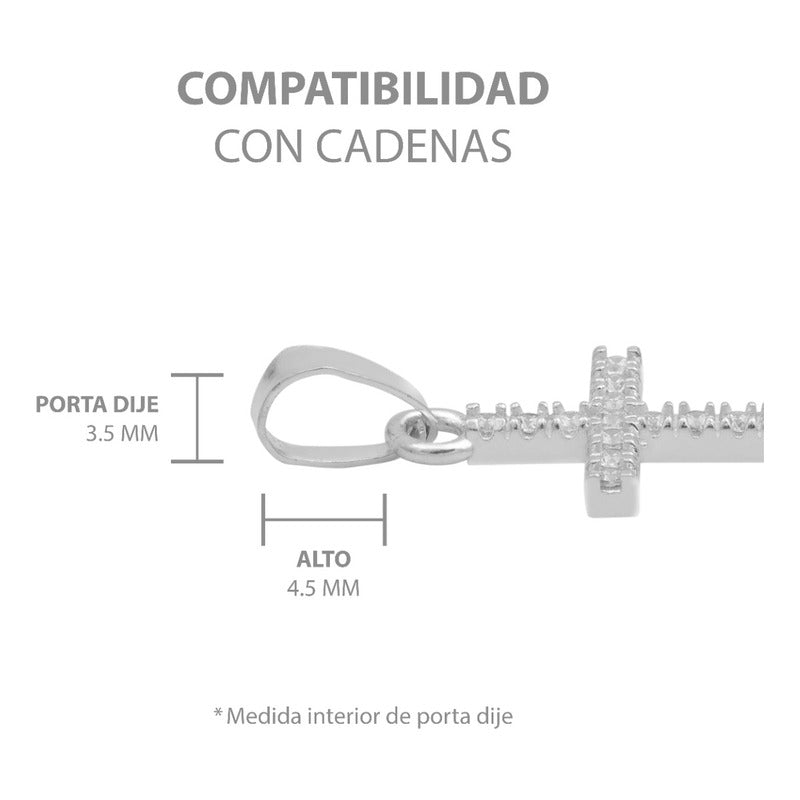 Mini Dije Cruz Pequeña Zirconia Niños Regalo Plata 925 2.2cm