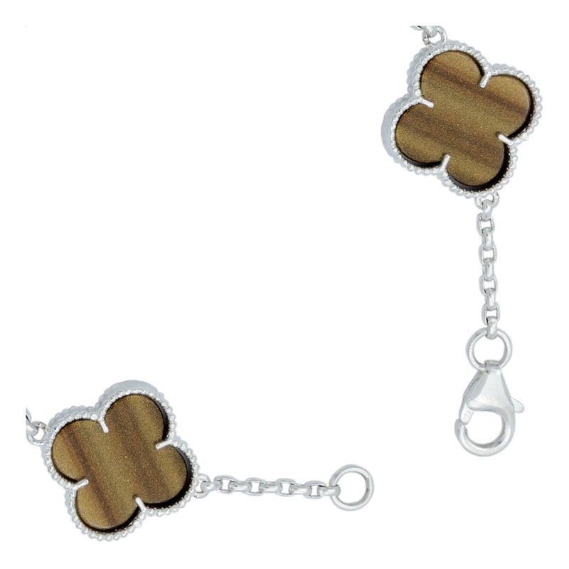 Pulsera Trebol Esmaltado Regalo Hombre Mujer Plata 925