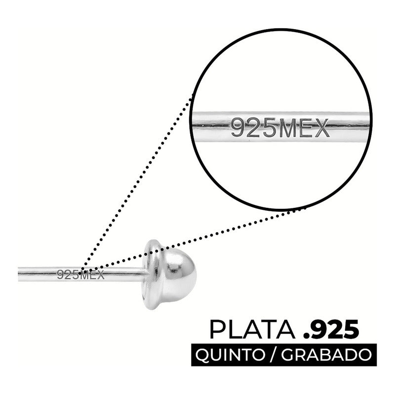 Aretes Broquel De Trébol Plata Ley 925 Con Orilla De Bolitas