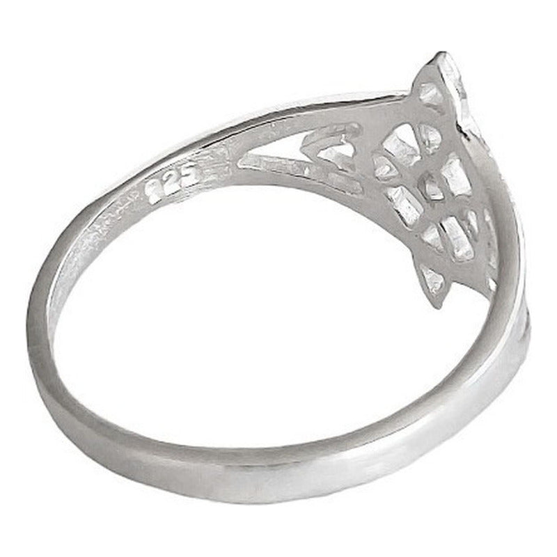 Anillo Nudo De Bruja Con Zirconia De Color Plata Solida 925