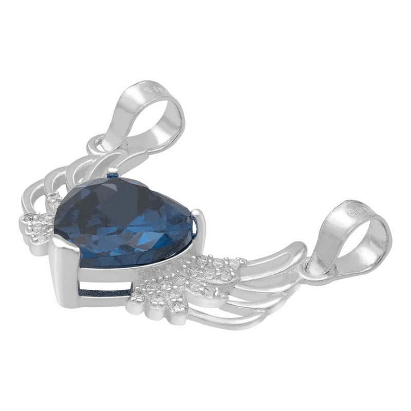 Dije Corazón Alas Zirconias Amor Mujer Mamá Regalo Plata 925