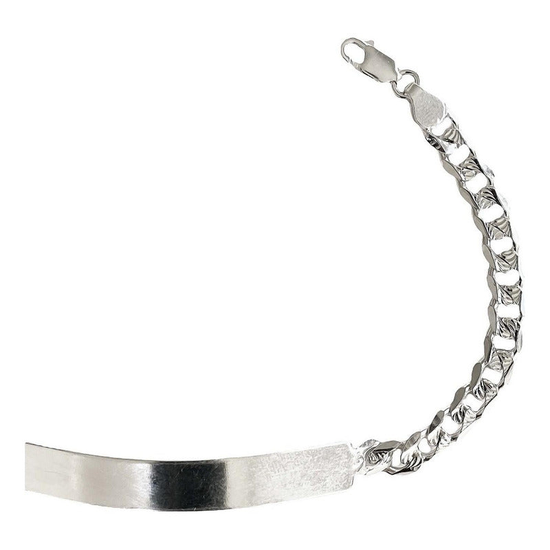 Esclava Hombre Pulsera Cubana Diamantada Plata 925 6 Mm
