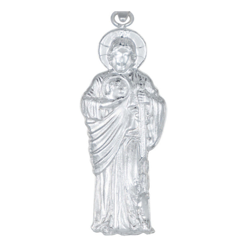 Dije Mediano San Judas Tadeo Troquelado Plata 925 4 Cm