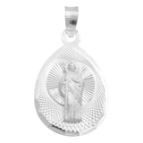 Dije Medalla Gota Diamantada San Judas Plata 925 1.4 Cm