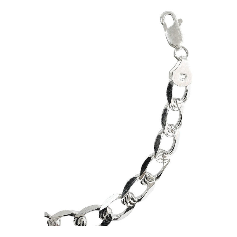 Esclava Hombre Pulsera Cubana Diamantada Plata 925 8 Mm