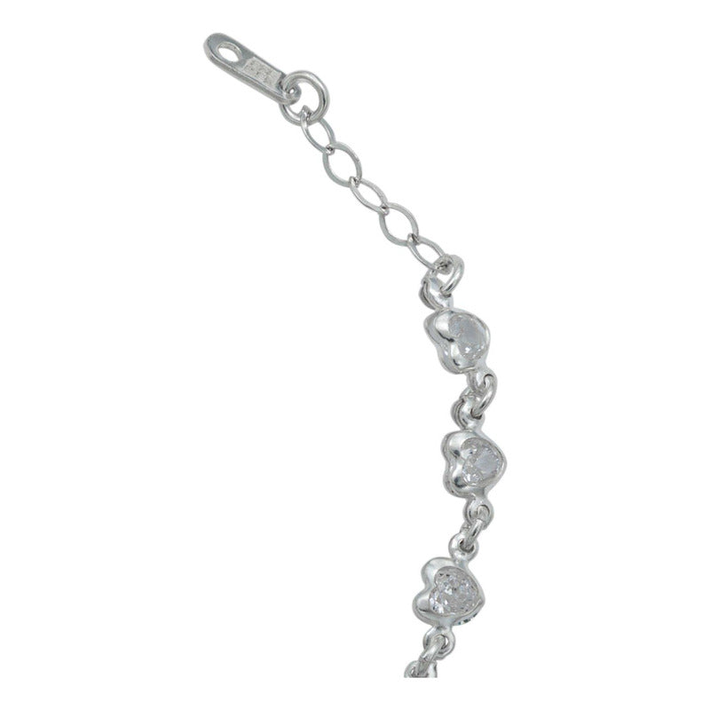 Pulsera Corazones Zirconias Amor Mujer Regalo Plata 925