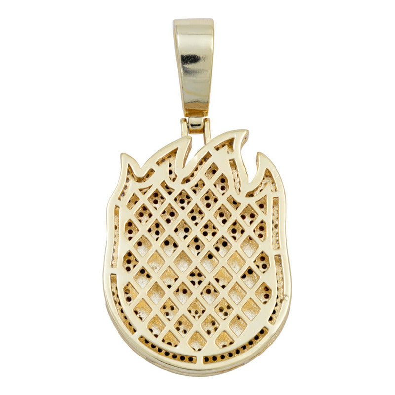 Dije Hombre Fuego Hiphop Piedra + Cadena Regalo Chapa Oro14k