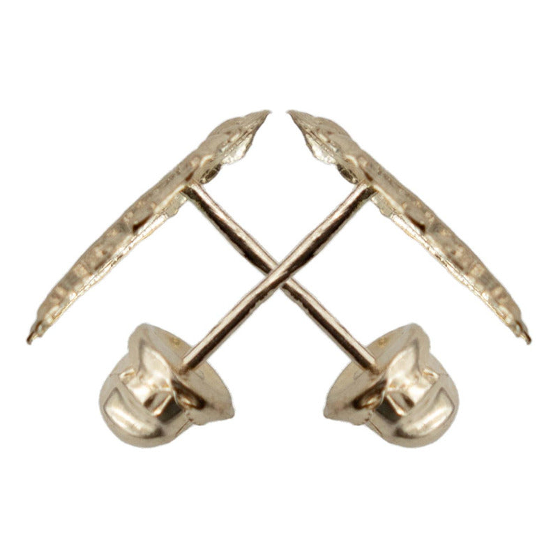 Arete Broquel Chico San Judas Liso Mujer Regalo Oro 10k