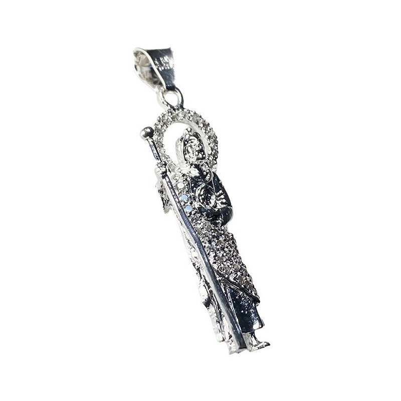 Dije Medalla San Judas Tadeo Zirconias Plata Solida Ley 925