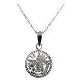 Dije Medalla Tetragramaton Diamantada +cadena Plata Ley S925